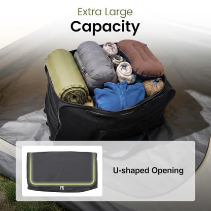 REDCAMP 85L/120L/140L Foldable Duffle Bag with Wheels, Large Travel Duffel Bag - color: Black