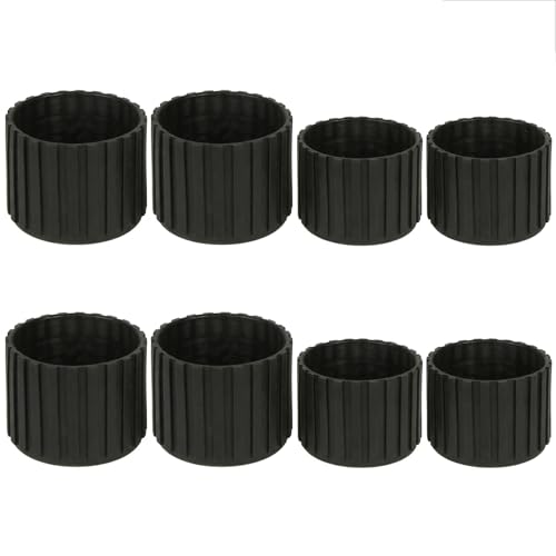 8Pcs Rubber Leg Caps for Fitness Equipments 1.5" & 1.97" Round Exercise Machine Rubber Tips Black Floor Protector for Recumbent Exercise Bike Exercise Bench Stair Stepper Non-Slip Noise Reducing