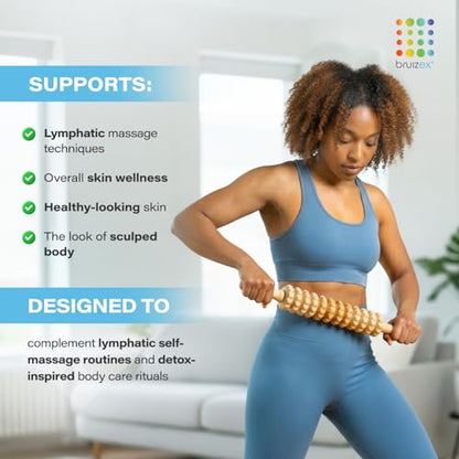 Bruizex Wood Therapy Massage Tool, Lymphatic Drainage Massage Roller Stick