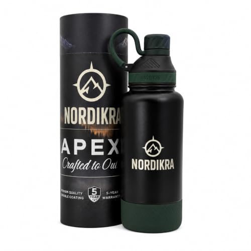 Insulated Stainless Steel Water Bottle, Leakproof, 32oz, Green - color: Green