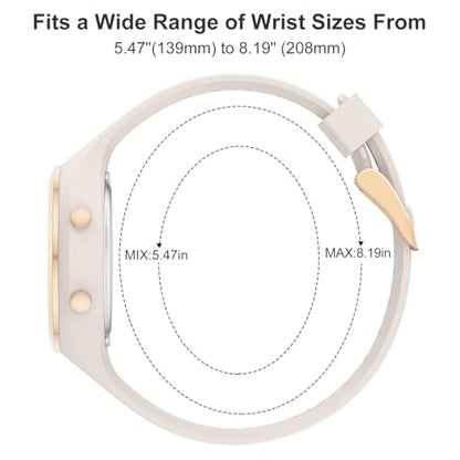 GOLDEN HOUR Waterproof Sport Women's Digital Chronograph Silicone Strap Watch - color: Rose Gold/Starlight/Milk White