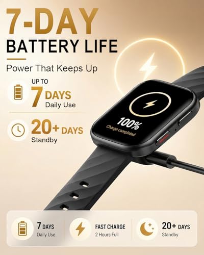 MorePro Health Fitness Tracker (Make/Answer Call), 24/7 Heart Rate Monitor with Blood Pressure, Blood Oxygen, Sleep Tracking, 120+ Sports Modes Smart Watch, Compatible with iOS Android