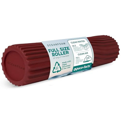 Oceanfoam Tidal Roller - Muscle Massage Foam Roller for Exercise (Maroon) - color: Maroon