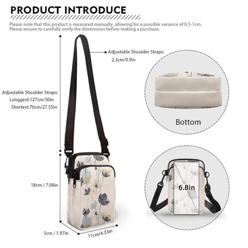 Hawaiian Tribal Small Crossbody Bags for Women Cell Phone Bag Purse, Sea Turtle Zipper Sling Purses Shoulder Bag - color: Hawaiian Tribal Symbol Jellyfish