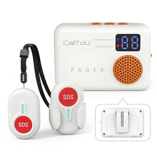 CallToU Caregiver Pager with 2 Wireless Call Buttons for Elderly at Home - size: 2 call buttons + 1 receivers