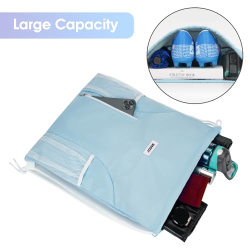 WANDF Drawstring Backpack, Gym Sackpack for Sports - color: Light Blue