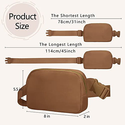 VOROLO Fanny Pack For Women And Men Crossbody Bag Belt Bag Brown - color: Brown