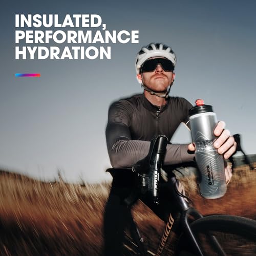 HydraPak Polar Surge Insulated Bike Water Bottle (24oz, Ascent Black) - color: Ascent Black, style: 24oz/700ml