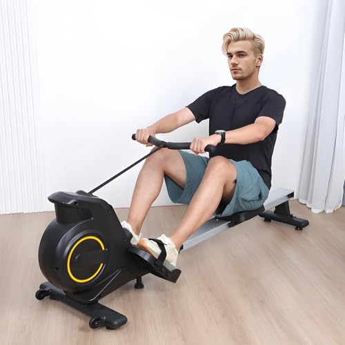 Rowing Machine, Magnetic Rower Machine with Adjustable Resistance, Magnetron Flywheel Rowing Machine, Home Exercise Sunny Rowing Machine