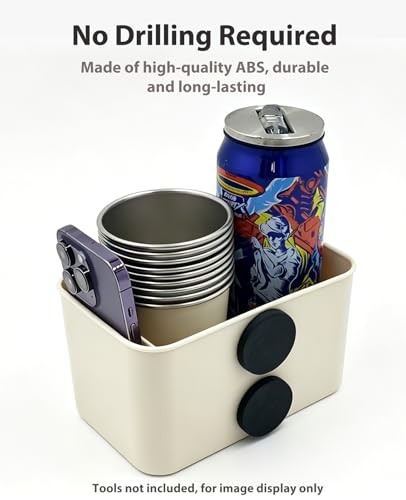 Lightwight Magnetic Storage Box Magnet Cup Holder For Tractor Fridge - color: Off White