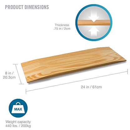 DMI Transfer Board and Slide Board Made of Heavy-Duty Wood for Patient, Senior and Handicap Move Assist and Slide Transfers, FSA HSA Eligible, Holds up to 440 Pounds, Solid, 24 x 8 x 1 - size: 24"