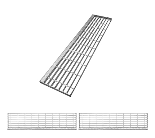 2 Pack 39.4x9.4in. Galvanized Steel Stair Tread - size: 39.4x9.4in, style: Galvanized Steel-2 Pack