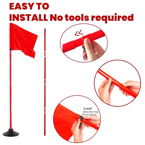 5FT Corner Flags for Soccer Field Set of 4 with Round Rubber Bases