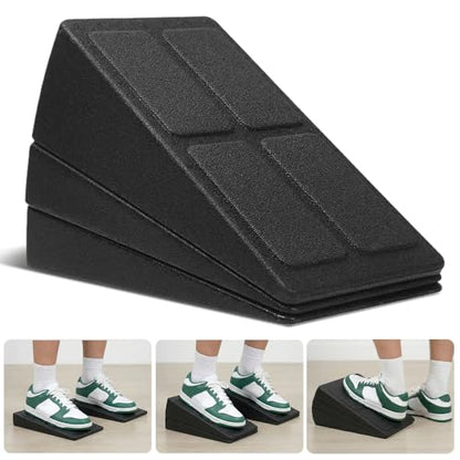 Foam Slant Board Squat Wedge, 3 Pcs Adjustable Calf & Foot Stretcher Set