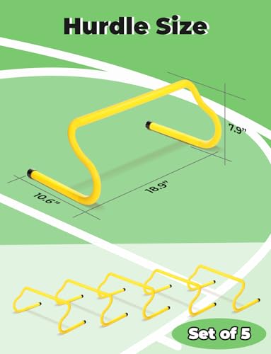 GHB Agility Hurdles 8" Speed Agility Training Hurdles - size: 5 Pack-Yellow