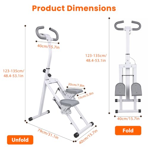 Stair Stepper for Home Gym Exercise, Vertical Climber Exercise Machine for Full Body Workout, Compact Folding Cardio E xercise Climber with Adjustable Handlebar