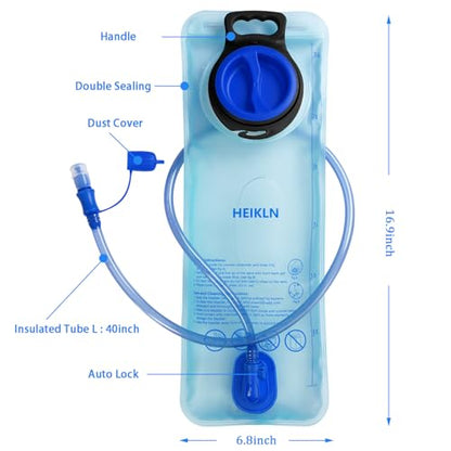 HEIKLN Hydration Bladder 1.5L-2L-2.5L-3L,Leak Proof Water Reservoir, BPA Free Military Water Storage Bladder Bag Hydration Pack Replacement Easy Clean for Bicycling Hiking Camping Hunting Running - color: 3L Blue Green