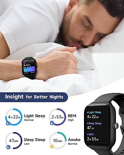 1.95" Smart Watch for Men Women with ALEXA, Fitness Watch for Android iOS - color: Black