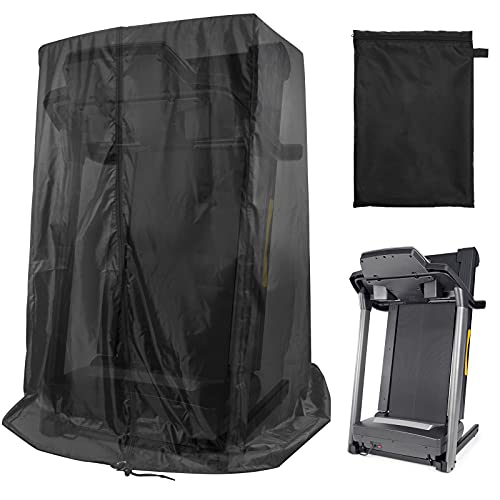 Black Treadmill Cover 46" L x 38" W x 66" H, Luxiv Dustproof Waterproof Cover for Treadmill Fold-able for Indoor Outdoor Sunscreen with Storage Bag