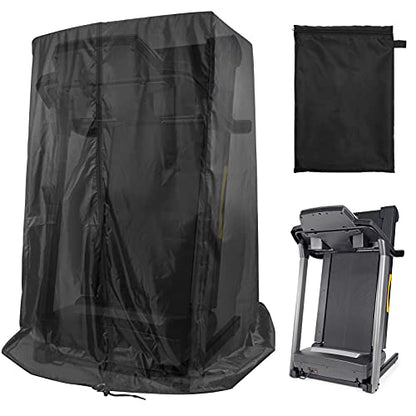 Black Treadmill Cover 46" L x 38" W x 66" H, Luxiv Dustproof Waterproof Cover for Treadmill Fold-able for Indoor Outdoor Sunscreen with Storage Bag