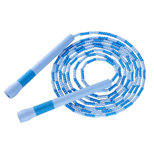 YUEDONG Beaded Jump Rope with Extra-Long Handles for Adult Fitness - color: Blue