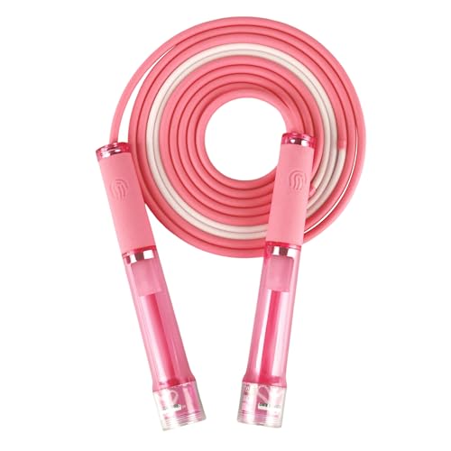 YUEDONG Kids Jump Rope - Dual Bearings, 9.2ft Adjustable, Non-Slip Grip - color: PINK