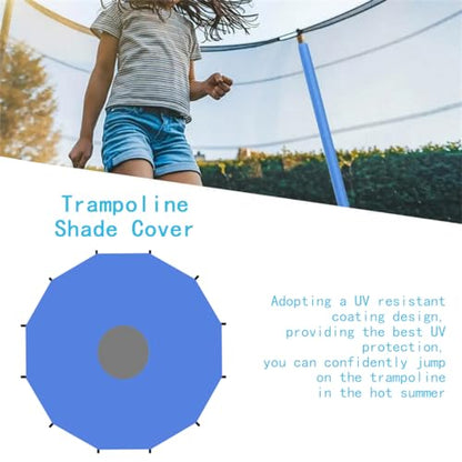 Trampoline Sun Shade Cover 6FT 8FT 10FT 12FT 14FT 16FT Trampoline Top Cover Waterproof Trampoline Canopy Oxford Outdoor Trampoline Accessories - size: 10FT-6Poles