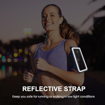 GUZACK Running Armband with Key Pockets & Card Slot, Up to 6.9", Medium - color: Navy Blue (Up to 6.9"), size: M