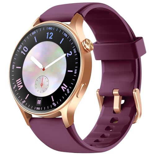 Fitpolo Smart Watch for Women,1.3" AMOLED Touchscreen Fitness Tracker, Make/Answer Calls, Heart Rate SpO2 Monitor,3ATM Waterproof,Sleep Activity Tracking Smartwatch for Android Phones iPhone (Purple) - color: Deep Purple