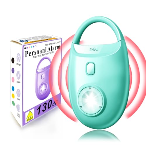Safe Sound Personal Alarm, 130DB Personal Security Keychain with LED Strobe Light, Emergency Safety Device for Women, Men, Children, Students - color: Green
