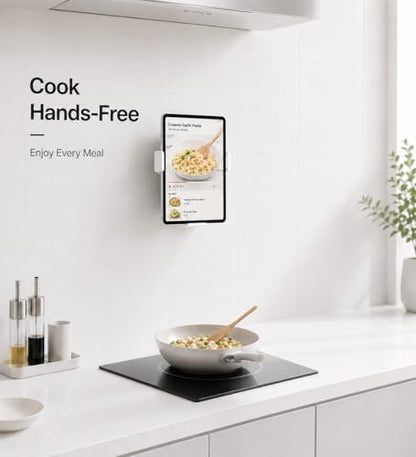 pzoz Tablet Wall Mount, No Drill iPad Holder, 360° Adjustable Mount