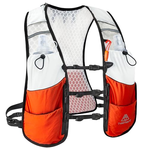 Haimont 5L Trail Running Hydration Vest with Soft Flasks - color: Orange, size: Large