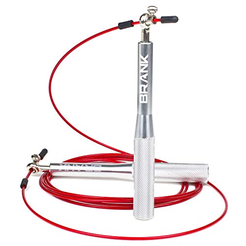 BRANK SPORTS® Speed rope set incl. 3 steel spare cables | Ideal for Crossfit, fitness, boxing and easy double under | Jump ropes for fitness women and men premium bearing balls | Unbreakable handles