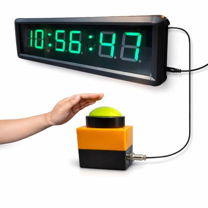 Large Digital Countdown Clock with Remote Control, 13.4'' Wall Mount Sports Timer, Stopwatch & Countdown Timer for Gym, Game, Workout, Classroom, Large Display LED Clock