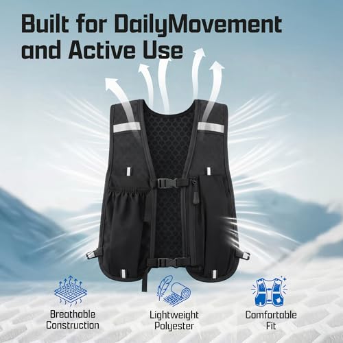 Tomum Running Vest for Women Men - Hydration Backpack Water Bottle Runner Vest for Hiking Trail Run Marathon Jogging - Lightweight Reflective Runners Vests Water Bag Back Pack with Pocket - size: 1-pack