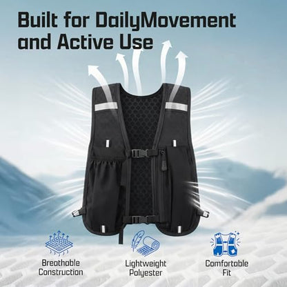 Tomum Running Vest for Women Men - Hydration Backpack Water Bottle Runner Vest for Hiking Trail Run Marathon Jogging - Lightweight Reflective Runners Vests Water Bag Back Pack with Pocket - size: 1-pack