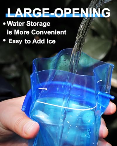 WRELS Hydration Bladder,1L/1.5L/2L/3L Water Bladder for Hydration Pack,BPA-Free Leakproof Water Reservoir for Hiking Running Camping Cycling - size: 2L—Blue