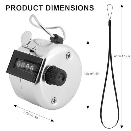 2 Pack Hand Tally Counter, 4-Digit Metal Mechanical Clicker