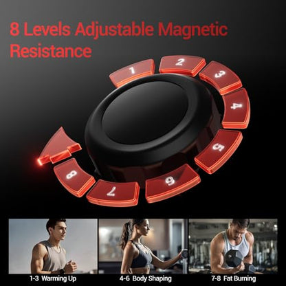 CURSOR Elliptical Exercise Machine, Elliptical Machine for Home with Hyper-Quiet Magnetic Driving System,8 Levels Resistance, 350LBS Weight Capacity，Compact Elliptical with 12IN Stride & LCD Monitor