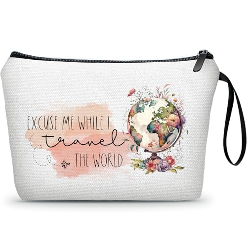 Travel Gifts for Women International Travelers Friend Daughter Coworker World Travel Accessories Cosmetic Makeup Bag Christmas - color: travel94