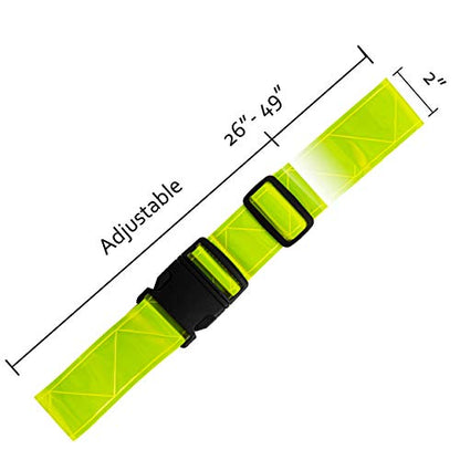 2-4 Pack - Reflective Glow Belt Safety Gear, Pt Belt, for Running Cycling Walking Marathon Military - style: 4 Pack