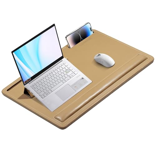 CENNBIE Leather Lap Desk for Laptop, 24 x 16 inches (Brown) - color: Brown