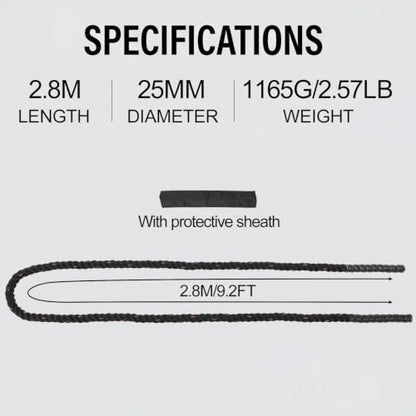 PATIKIL Jump Rope, Heavy Skipping Rope - color: Black-Red, size: 2.57lb