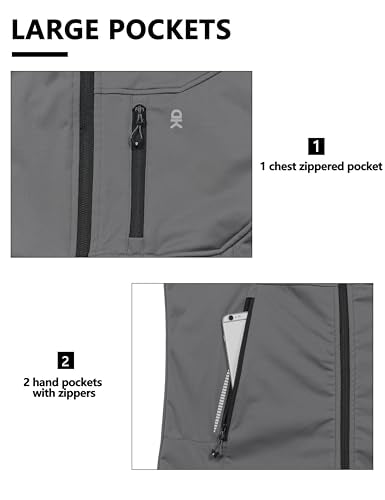 Little Donkey Andy Men's Lightweight Golf Vest Outerwear - color: Reflective Gray, size: Medium