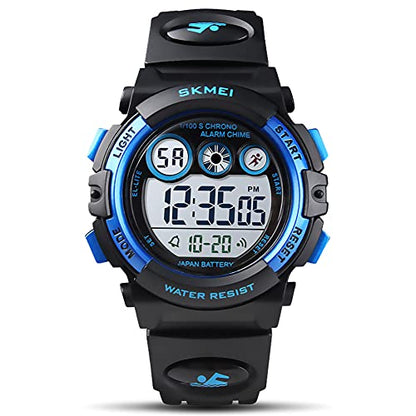 GOLDEN HOUR Watches for Kids Digital Sport Waterproof Boys Girls Watch Outdoor 12/24 H Alarm EL Backlight Stopwatch Military Child Wristwatch Ages 3-15 - color: Black