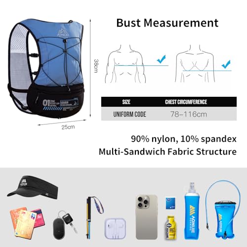 ICE FLAME Hydration Backpack Vest, 5L Multifunctional Outdoor Running Backpack fit 6.8 Inches Phone for Marathon Training, Hiking, Trail and Walking - style: Pink 1.5L bladder & 2*500ml flask