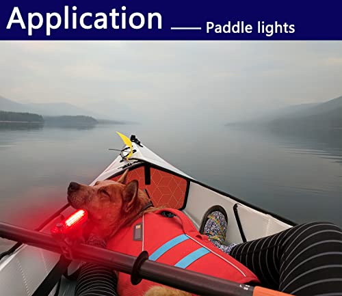 Amzonly 4Pack LED Navigation Lights Kit for Boat Kayak, Stern Light Battery 0perated, Easy Clip on for Night Kayaking, Boating, Canoeing, Paddle Board, Jet Ski, Dinghy, 2Pcs Safety Whistles - color: 2Red 2Green