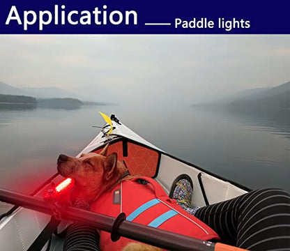 Amzonly 4Pack LED Navigation Lights Kit for Boat Kayak, Stern Light Battery 0perated, Easy Clip on for Night Kayaking, Boating, Canoeing, Paddle Board, Jet Ski, Dinghy, 2Pcs Safety Whistles - color: 2Red 2Green