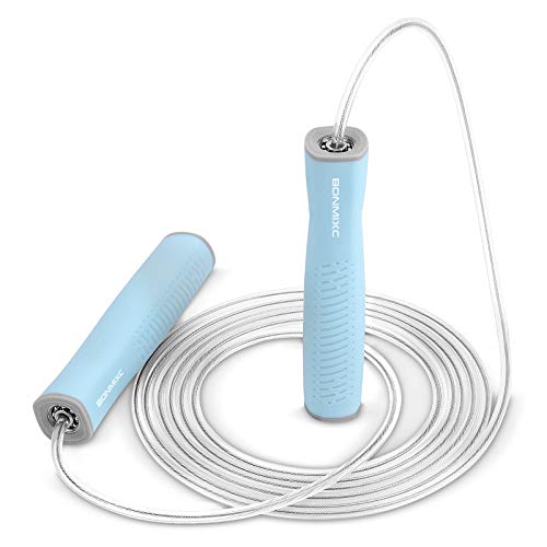 Weighted Jump Rope 1-LB for Adult || Speed Skipping Rope with Ball Bearings - color: Speed Blue (1 Pack)