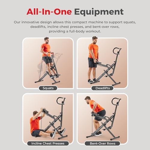 Sunny Health & Fitness Row-N-Ride Squat Assist Trainer for Home Exercise - color: Black